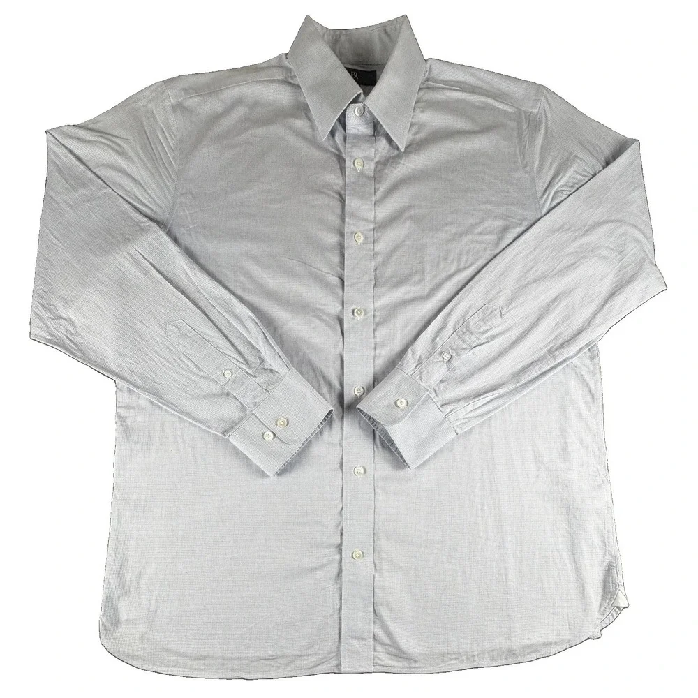 Banana Republic Shirt Mens XL Blue Check Slim Fit Long Sleeve Button Down Dress
